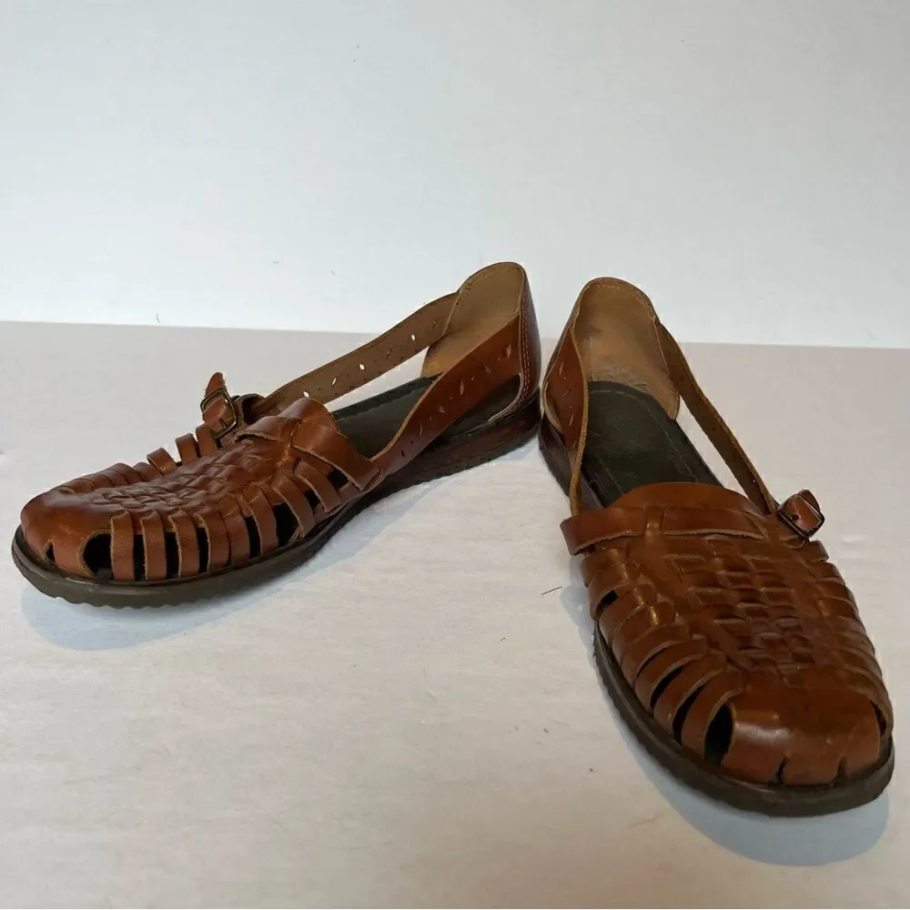 Women's Nature Trek Leather Espadrilles Size 9 Brown